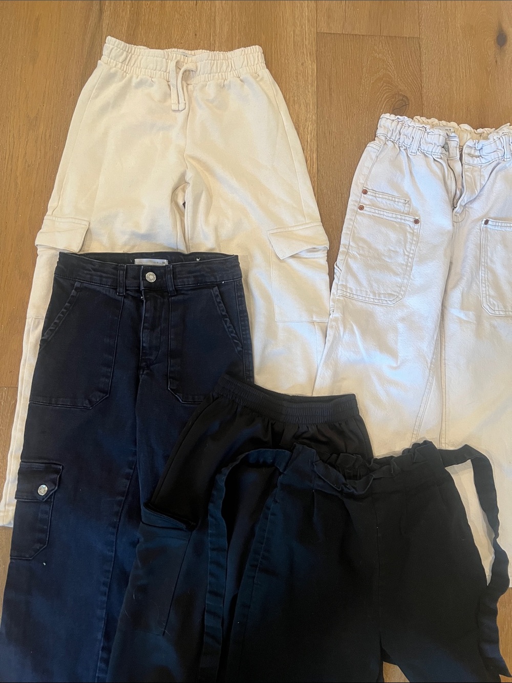 Zara-H&M Kids Joggers & Cargo Pants - White and Black Mix